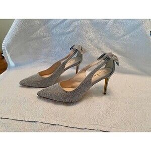 Lulus silver rhinestone heels with bows. Size 10